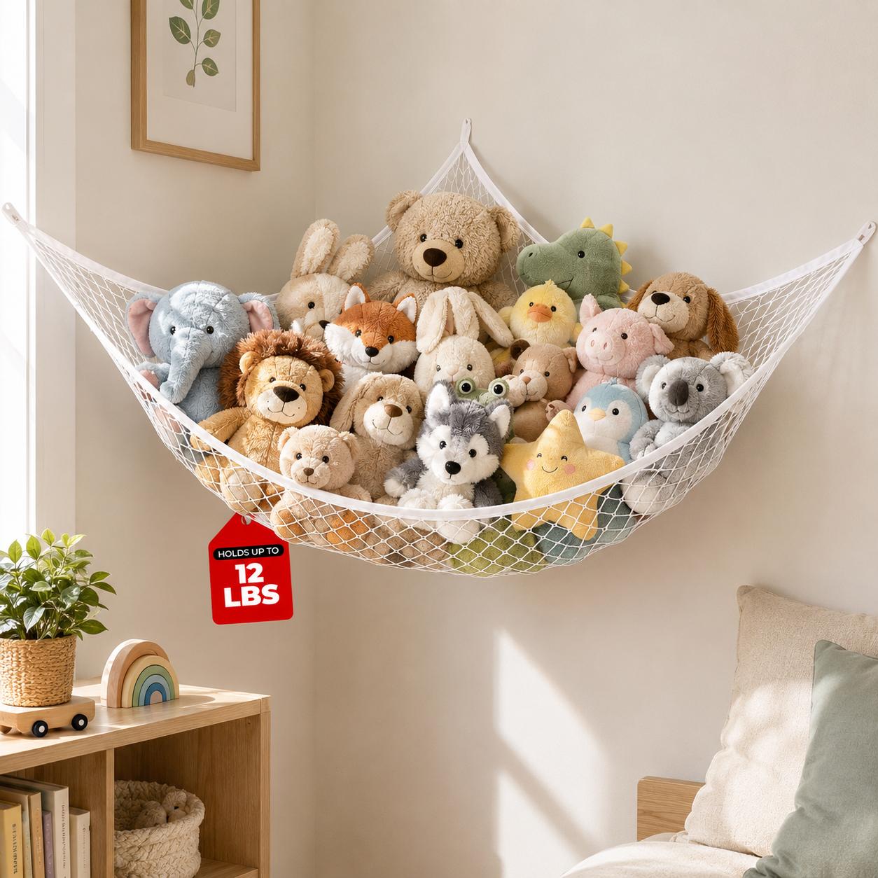 Kids' Toys - Jaring Penyimpanan Mainan Gantung, Organizer Boneka
