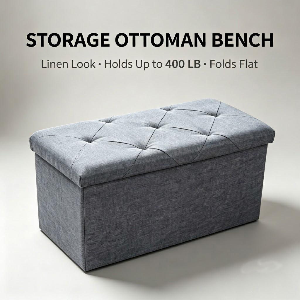 Wooden Blocks Stacking - Bangku Ottoman Lipat dan Kotak Penyimpanan,