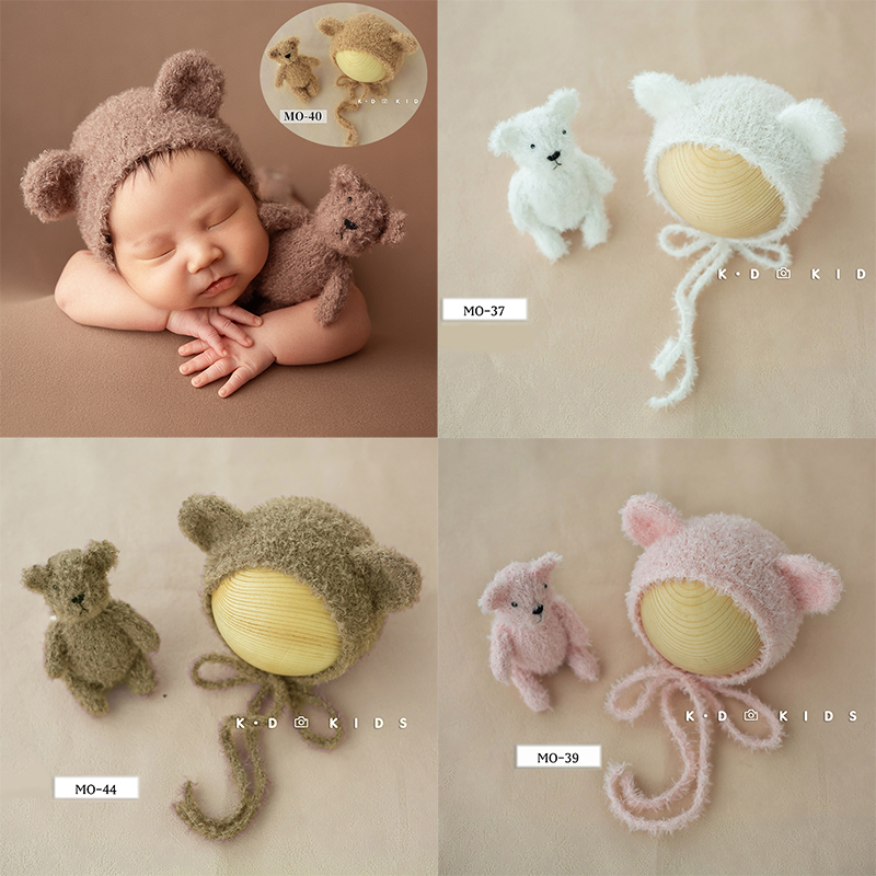 Kids Toys New Born - Boneka topi beruang bayi, lucu boneka