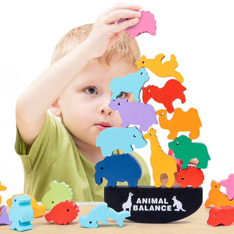 Mainan Balok Keseimbangan Hewa - Wooden Blocks Stacking ulasan dan harga
