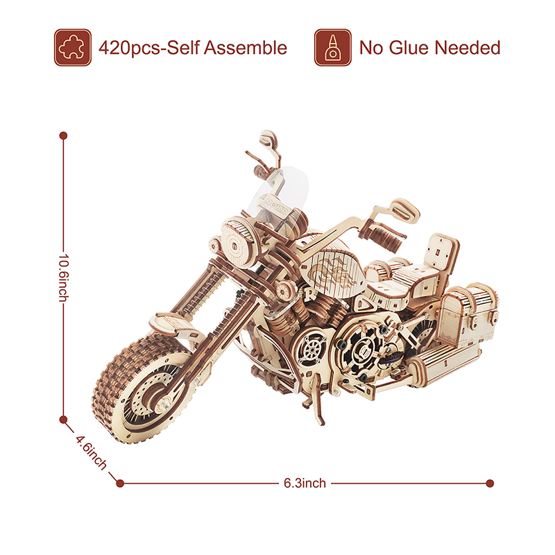 Robotime Puzzle Sepeda Motor 3 - Wooden Blocks Stacking ulasan dan harga