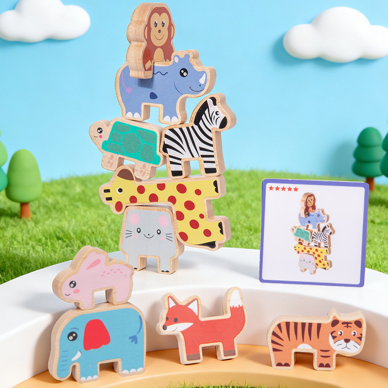Balok Kayu Penumpuk Bentuk Hew - Wooden Blocks Stacking ulasan dan harga