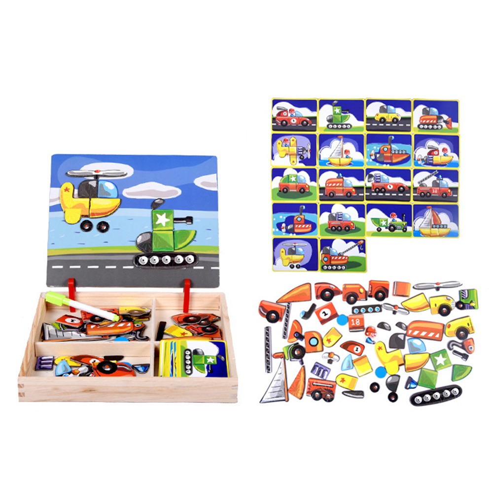 Puzzle 3D Magnetik Kayu dengan - Kids Toys Drawing Easy ulasan dan harga
