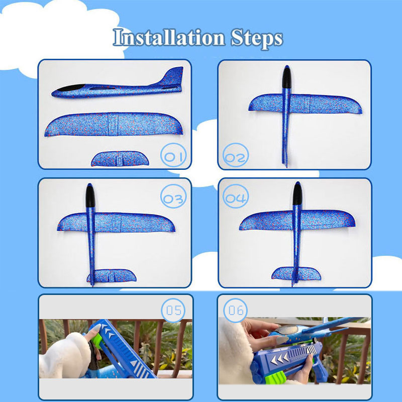 HH Kids Pesawat Busa 24/34cm d - Catapult Launcher Toy ulasan dan harga