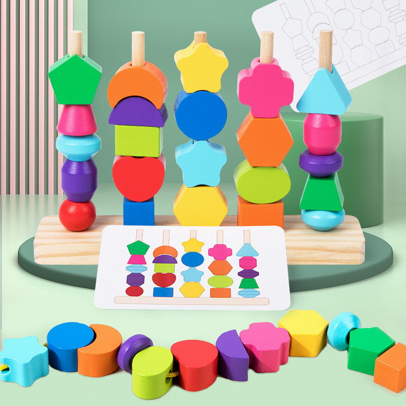 Montessori Set mainan sequensi - Wooden Blocks Stacking ulasan dan harga