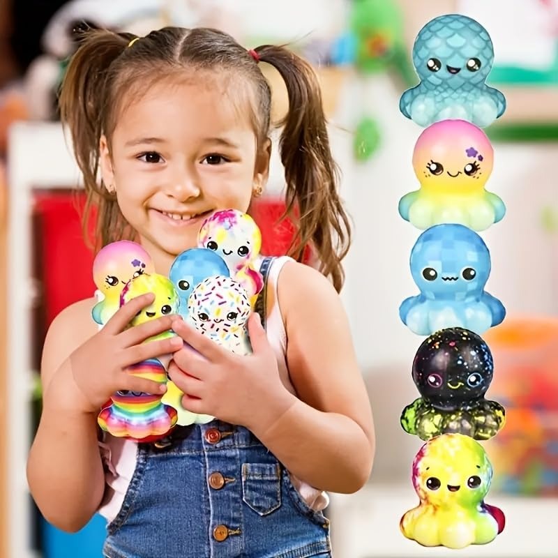 6/12 Buah Mainan Gurita Squish - Kids Toys Easter ulasan dan harga