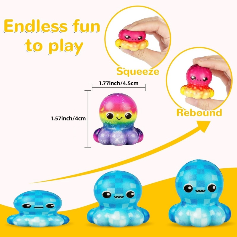 6/12 Buah Mainan Gurita Squish - Kids Toys Easter ulasan dan harga